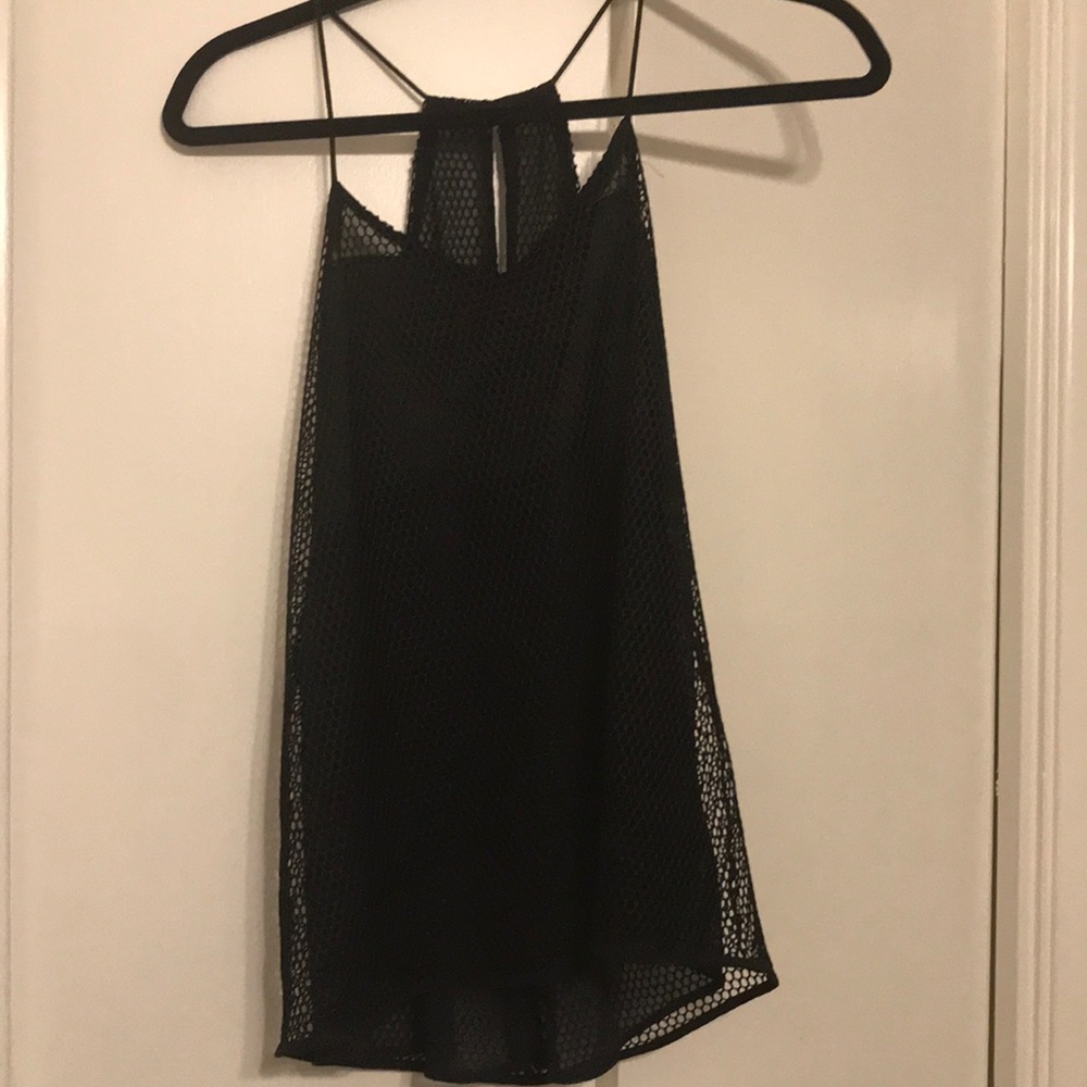Express  black mesh sheer tank